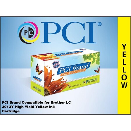 Pci Compatible Brother LC3013Y Yellow Ink Yld for Brother MFCJ491, MFCJ497, MFCJ690, MFCJ895, J895DW LC3013Y-PCI